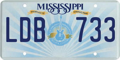 MS license plate LDB733