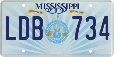 MS license plate LDB734