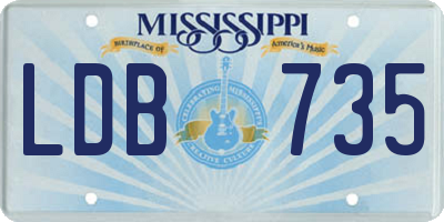 MS license plate LDB735