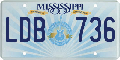 MS license plate LDB736