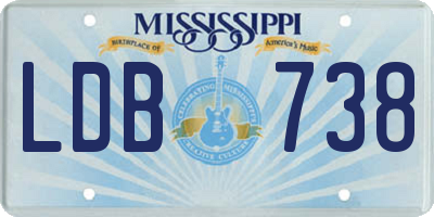 MS license plate LDB738