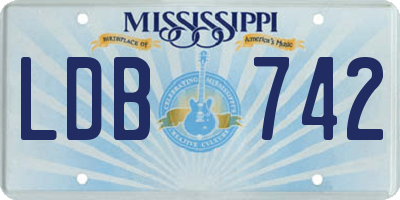 MS license plate LDB742