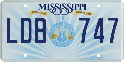 MS license plate LDB747