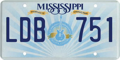 MS license plate LDB751