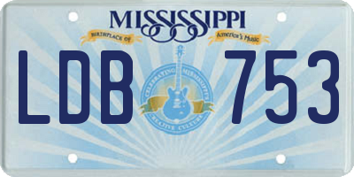 MS license plate LDB753