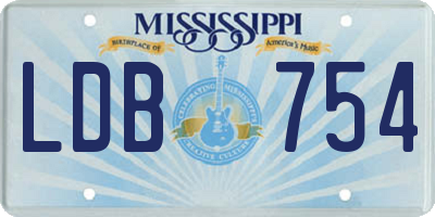 MS license plate LDB754