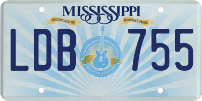 MS license plate LDB755