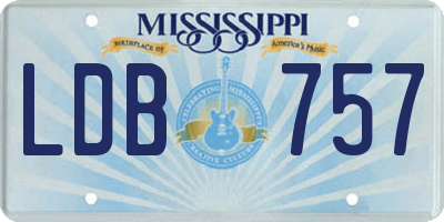 MS license plate LDB757