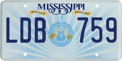 MS license plate LDB759