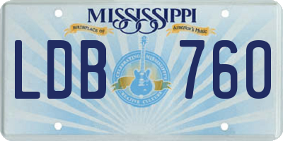 MS license plate LDB760