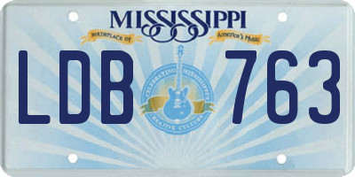 MS license plate LDB763
