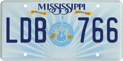 MS license plate LDB766
