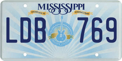 MS license plate LDB769