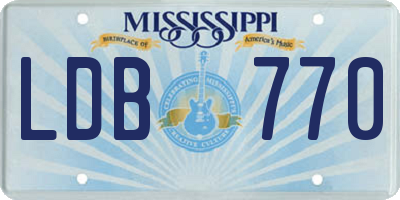 MS license plate LDB770