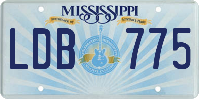 MS license plate LDB775