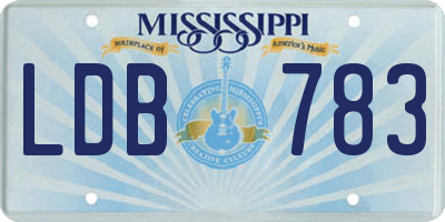 MS license plate LDB783