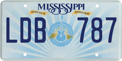 MS license plate LDB787