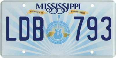 MS license plate LDB793