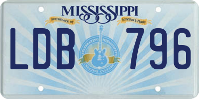 MS license plate LDB796
