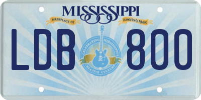 MS license plate LDB800