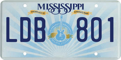 MS license plate LDB801