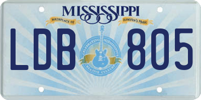 MS license plate LDB805