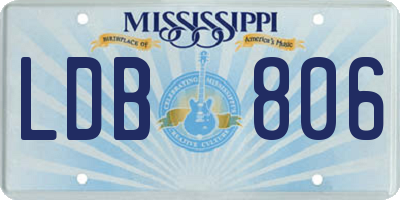 MS license plate LDB806