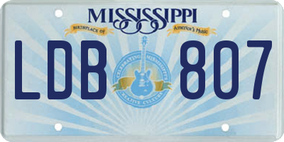 MS license plate LDB807