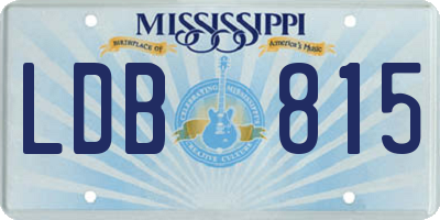 MS license plate LDB815