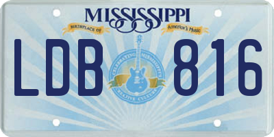 MS license plate LDB816
