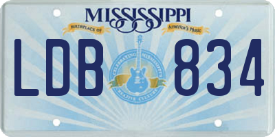 MS license plate LDB834