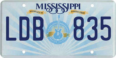 MS license plate LDB835