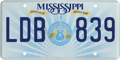 MS license plate LDB839