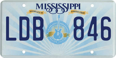 MS license plate LDB846