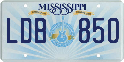 MS license plate LDB850