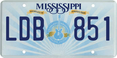 MS license plate LDB851