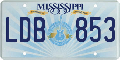 MS license plate LDB853