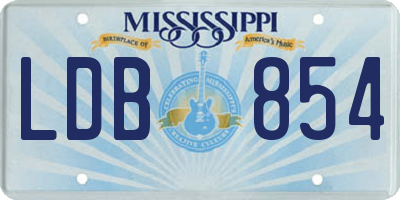 MS license plate LDB854