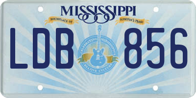 MS license plate LDB856