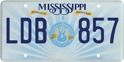 MS license plate LDB857