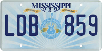 MS license plate LDB859