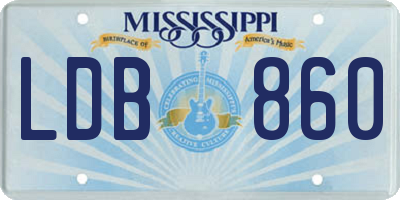 MS license plate LDB860