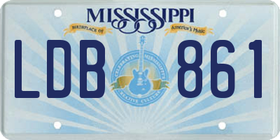 MS license plate LDB861