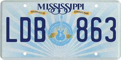 MS license plate LDB863
