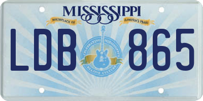 MS license plate LDB865