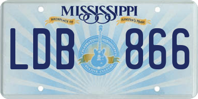 MS license plate LDB866