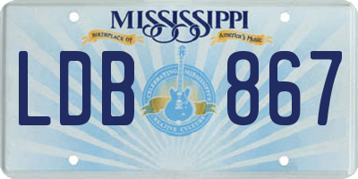 MS license plate LDB867