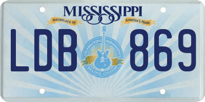 MS license plate LDB869