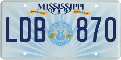 MS license plate LDB870