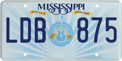 MS license plate LDB875